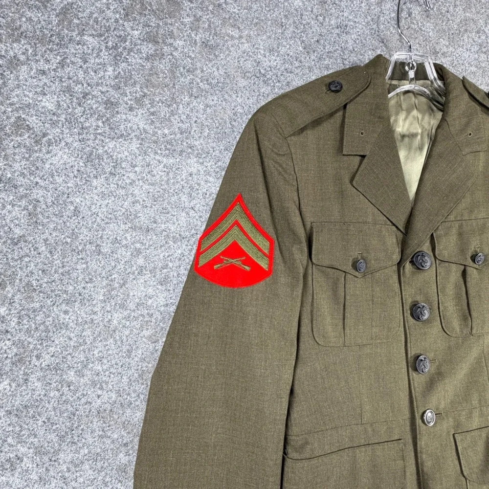 VTG 1973 Vietnam USMC Service Alpha Dress Jacket Coat Sergeant Newell 73-C-0228